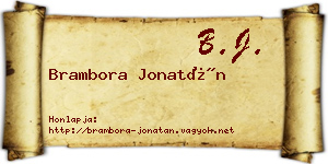 Brambora Jonatán névjegykártya